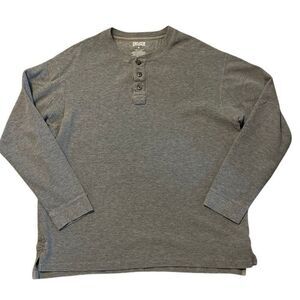 Duluth Trading Company Gray Thermal Henley Long Sleeve Shirt XL